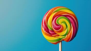 AI generated lolly pop advertisment background with copy space photo