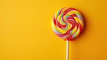 AI generated lolly pop advertisment background with copy space photo