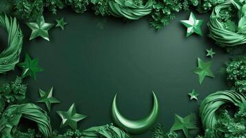 AI generated Pakistan Day holiday advertisment background with copy space photo