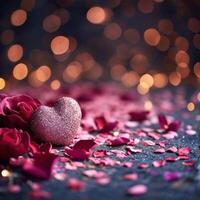 AI generated Magic beautuful valentine's day background with copy space photo