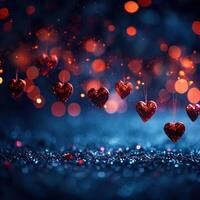 AI generated Magic beautuful valentine's day background with copy space photo