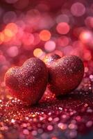 AI generated Magic beautuful valentine's day background with copy space photo