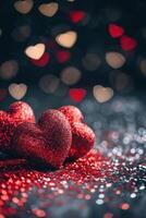 AI generated Magic beautuful valentine's day background with copy space photo