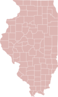 doodle freehand drawing of illinois state map. png