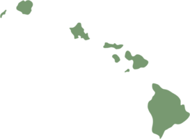 doodle freehand drawing of hawaii state map. png