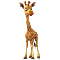 ai generiert Karikatur süß Giraffe isoliert auf transparent Hintergrund png