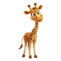 ai gegenereerd tekenfilm schattig giraffe geïsoleerd Aan transparant achtergrond PNG