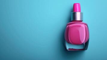 AI generated Nail polish advertisment background with copy space photo