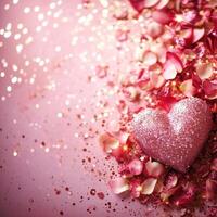 AI generated Magic beautuful valentine's day background with copy space photo