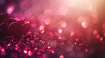 AI generated Magic beautuful valentine's day background with copy space photo