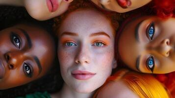 ai generado joven grupo de personas celebrando diversidad foto