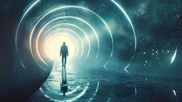 AI generated Futuristic Portal To Another Dimension photo