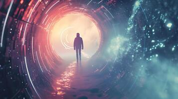 AI generated Futuristic Portal To Another Dimension photo