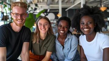 AI generated Young Coworkers Together In Diversity photo