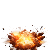 ai généré le conséquences de une bombe explosion sur une transparent Toile png