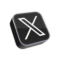 3d le rendu X isolé logo app symbole sur transparent Contexte. png