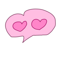 roze hart toespraak bubbel png