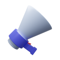 3D-rendered megaphone illustration isolated on transparent background