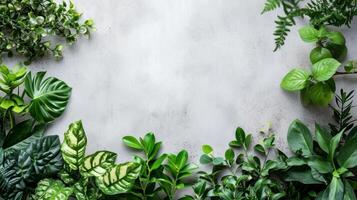 AI generated Plants store advertisment background with copy space photo