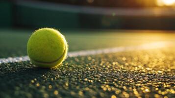 AI generated tennis advertisment background with copy space photo