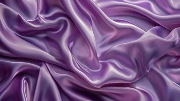 AI generated Purple shine silk fabric background. Luxury fabric with folds highly detailed. Top view macro photo. High quality. AI Generative photo