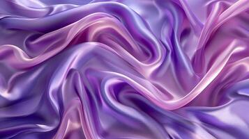 AI generated Purple pink silver shine silk fabric background. Fabric with folds highly detailed. Top view macro photo. High quality. AI Generative photo