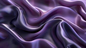 AI generated Dark purple shine silk fabric background. Luxury fabric with folds highly detailed. Top view macro photo. High quality. AI Generative photo