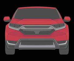 front view Vector Illustration of Isolated highlight  color car on black background, Vehicle in a Flat Cartoon Style.