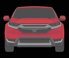 front view Vector Illustration of Isolated highlight  color car on black background, Vehicle in a Flat Cartoon Style.