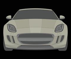 front view Vector Illustration of Isolated highlight  color car on black background, Vehicle in a Flat Cartoon Style.