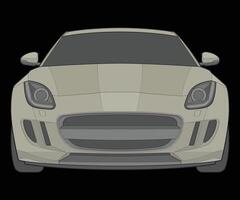 front view Vector Illustration of Isolated highlight  color car on black background, Vehicle in a Flat Cartoon Style.