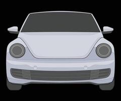 front view Vector Illustration of Isolated highlight  color car on black background, Vehicle in a Flat Cartoon Style.