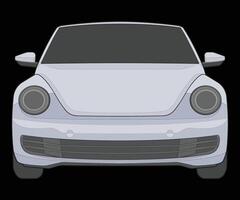 front view Vector Illustration of Isolated highlight  color car on black background, Vehicle in a Flat Cartoon Style.