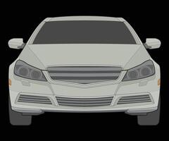 front view Vector Illustration of Isolated highlight  color car on black background, Vehicle in a Flat Cartoon Style.