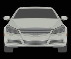 frente ver vector ilustración de aislado realce color coche en negro fondo, vehículo en un plano dibujos animados estilo.