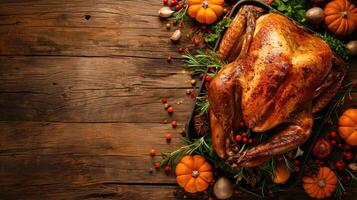 AI generated Turkey Holiday advertisment background with copy space photo