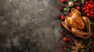 AI generated Turkey Holiday advertisment background with copy space photo