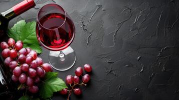 AI generated Wine advertisment background with copy space photo