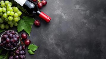 AI generated Wine advertisment background with copy space photo