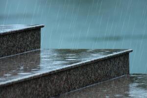 Rain fall on the staircase photo