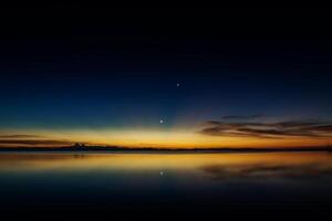 Twilight sky with first star. photo