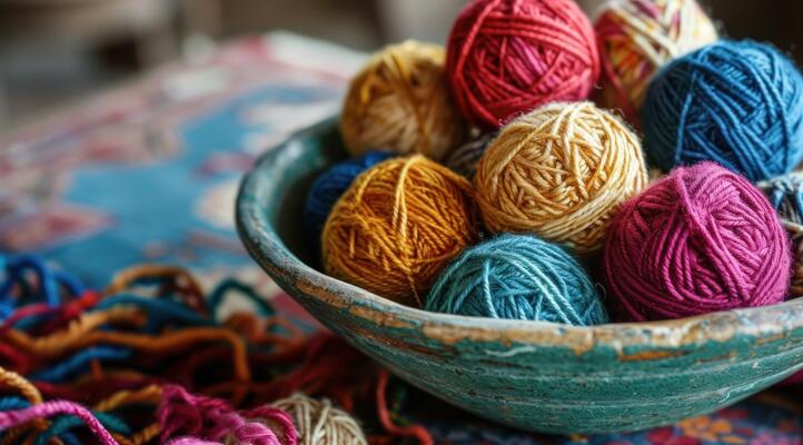 Yarn Balls Stock Photos Images And Backgrounds For Free Download Ai Generated A Bowl Full Of Colorful Balls Of Yarn Free Photo