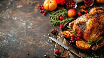 AI generated Turkey Holiday advertisment background with copy space photo