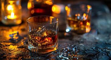 ai generado whisky regalo para un whisky de nacimiento bebidas a restaurantes foto