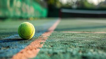 AI generated tennis advertisment background with copy space photo