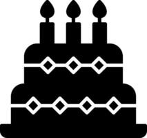 icono de vector de pastel de cumpleaños