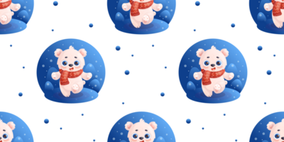 desatado padronizar com fofa branco polar Urso dentro cachecol png