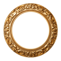 ai généré antique cercle Cadre or isolé transparent png