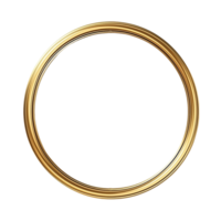 AI generated Antique circle frame gold isolated transparent png