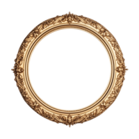 ai genererad antik cirkel ram guld isolerat transparent png